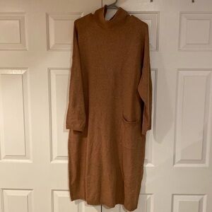 Pure Jill Women’s Heather Camel Mock-neck Maxi Sweater Dress. Size XL